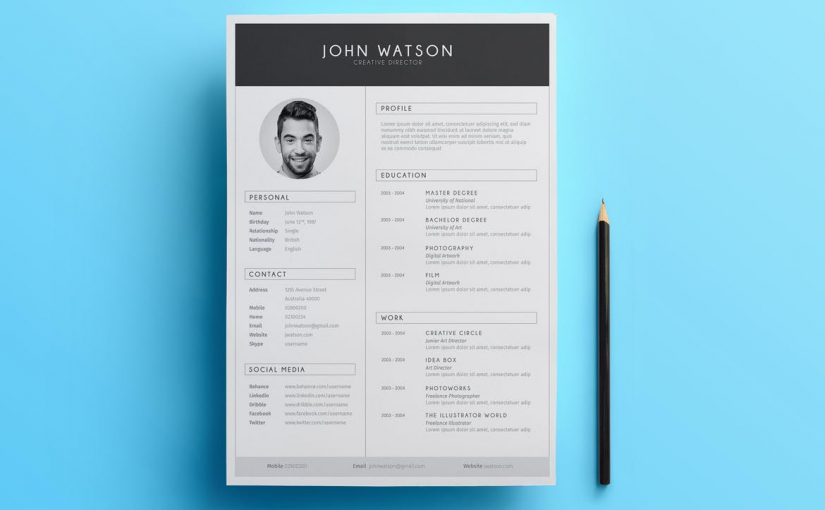 Free One Page Resume Cover Letter Template